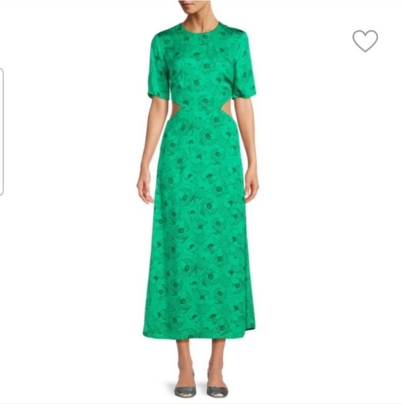 The Kooples Dresses & Skirts - The Kooples Vibrant Green Floral Midi Dress